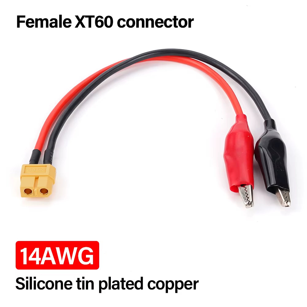 XT60 Connector Cable RC Alligator Clips for SKYRC Charger Pro Charger Cable Motor Run-In Line Measure Tool 14AWG