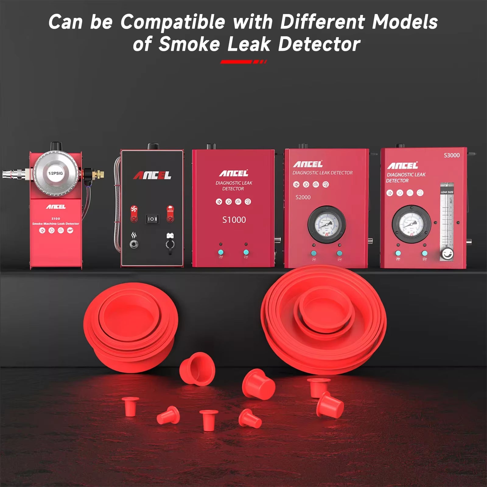 Automotive Block Cap Plugs Kit for  FOXWELL S100 SD201 SD203 S300 S1000 S3000 L300 L3000 All Car Smoke Leak Detector