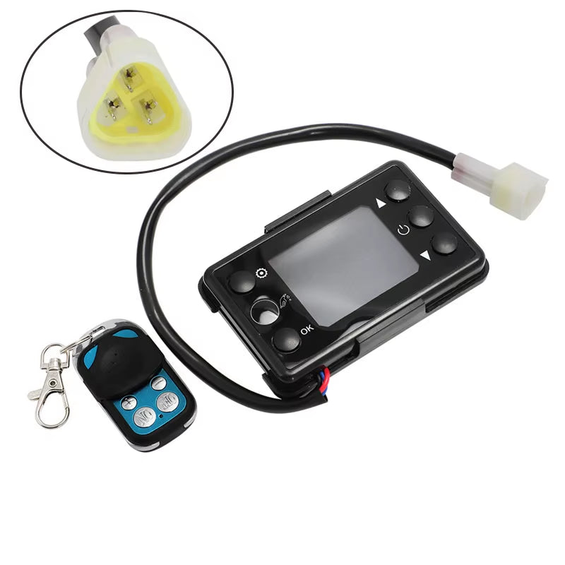 12V/24V for Eberspacher Webasto Diesels Air Heater LCD Monitor Switch 4 Buttons LCD Display Monitor Switch+Remote Controller