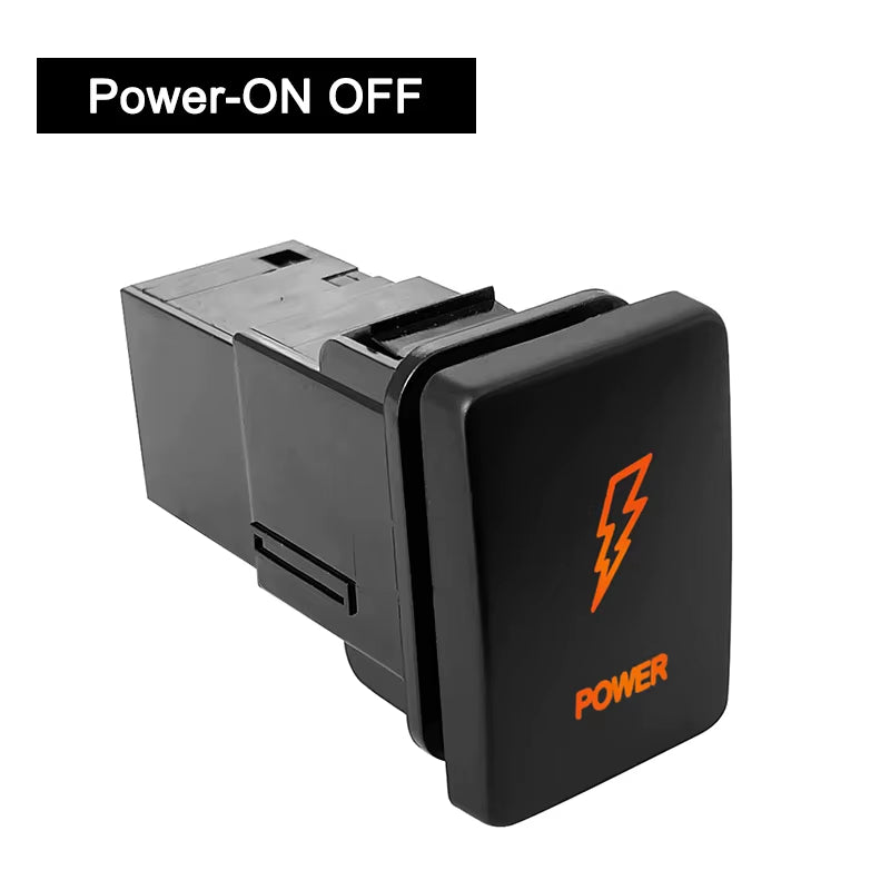 12V Car Push Button Switch with Cable Connector Orange Led Light Bar for Toyota Prado 150 200 Landcruiser Hilux RAV4 Carolla