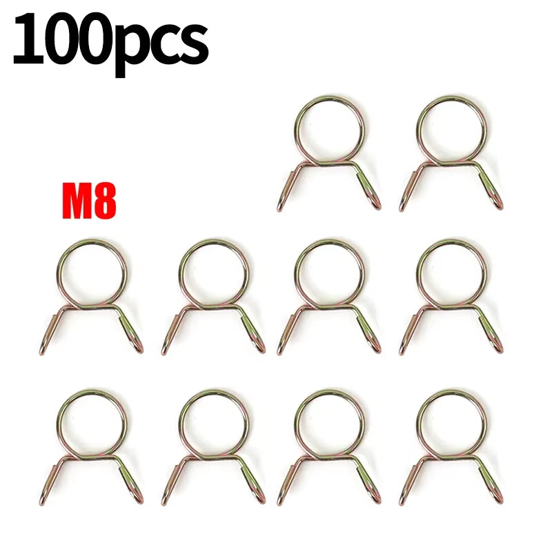 100/10PCS Car Petrol Hose Spring Clamps 5~14Mm Iron Pipe Clips Auto Fuel Line Petrol Pipe Fuel Hose Clamp for Motorcycle Boats