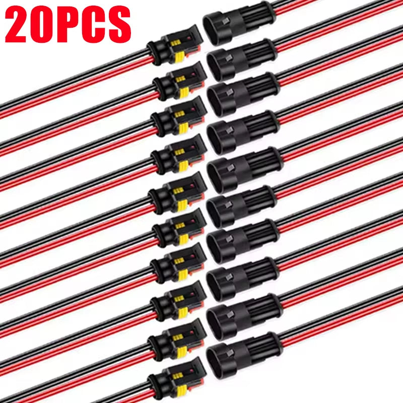 2P Cars Waterproof Connector Wire Electrical Connectors Cable Wires Connector Plug Super Seal for Motorcycles Trucks Accessories