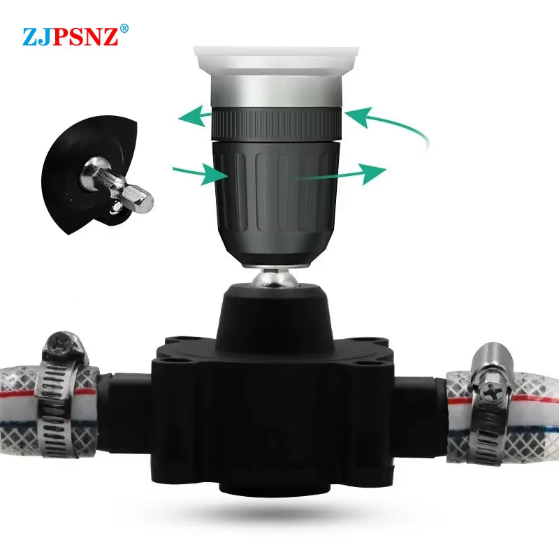 Electric Drill Pump Portable Mini Diesel Oil Fluid Water Pump Hand Self-Priming Liquid Transfer Pump Home Garden Outdoor Pump